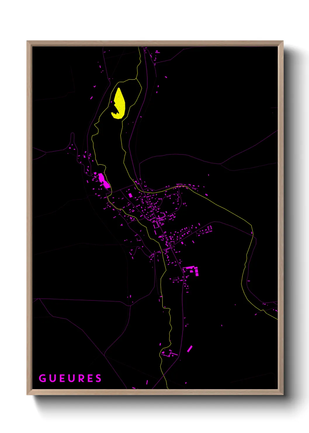 Une affiche de carte sur Gueures