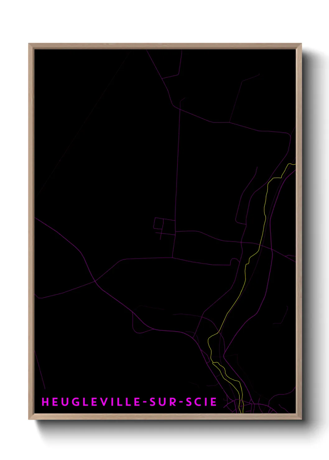 Une affiche de carte sur Heugleville-sur-Scie