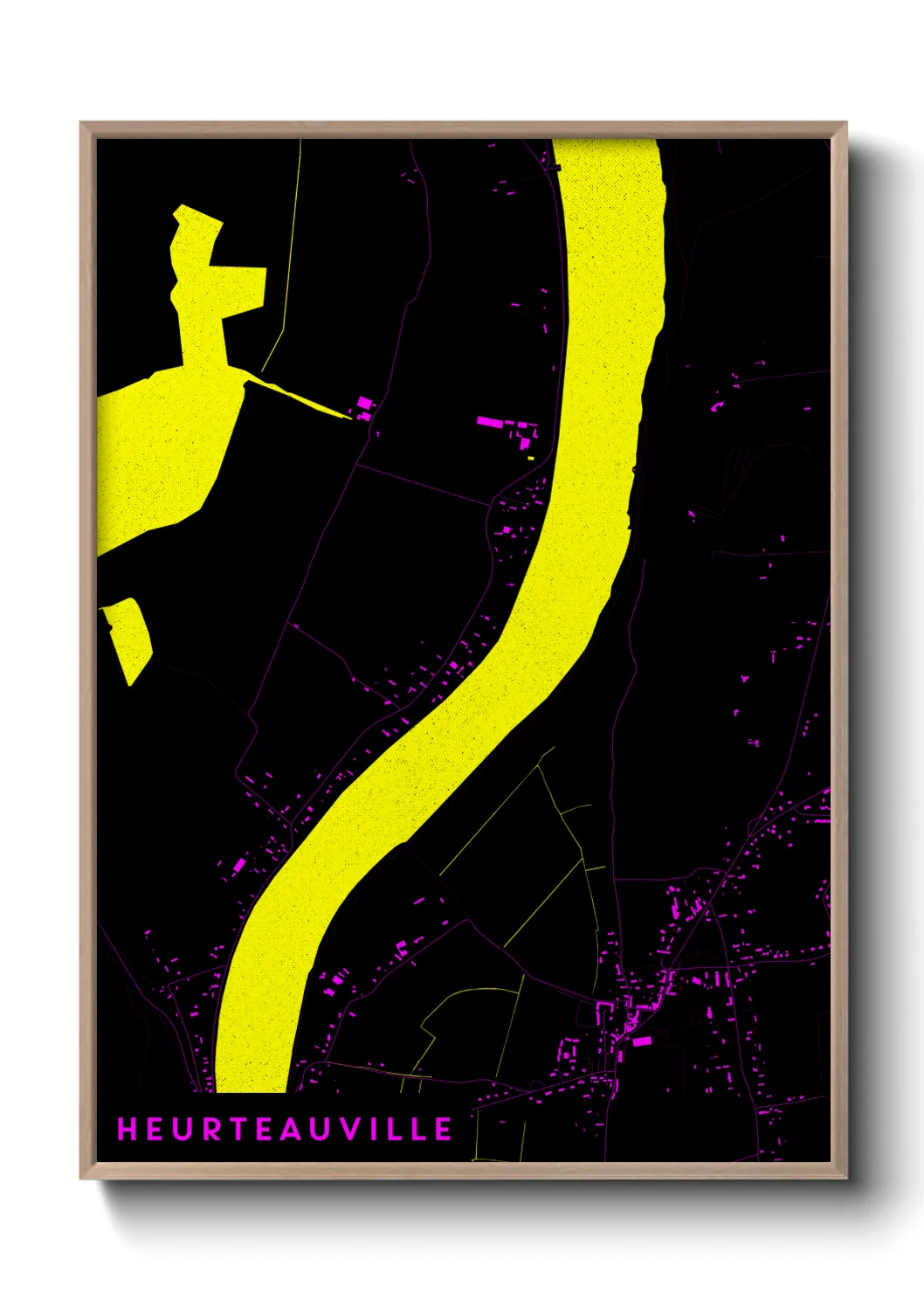 Une affiche de carte sur Heurteauville