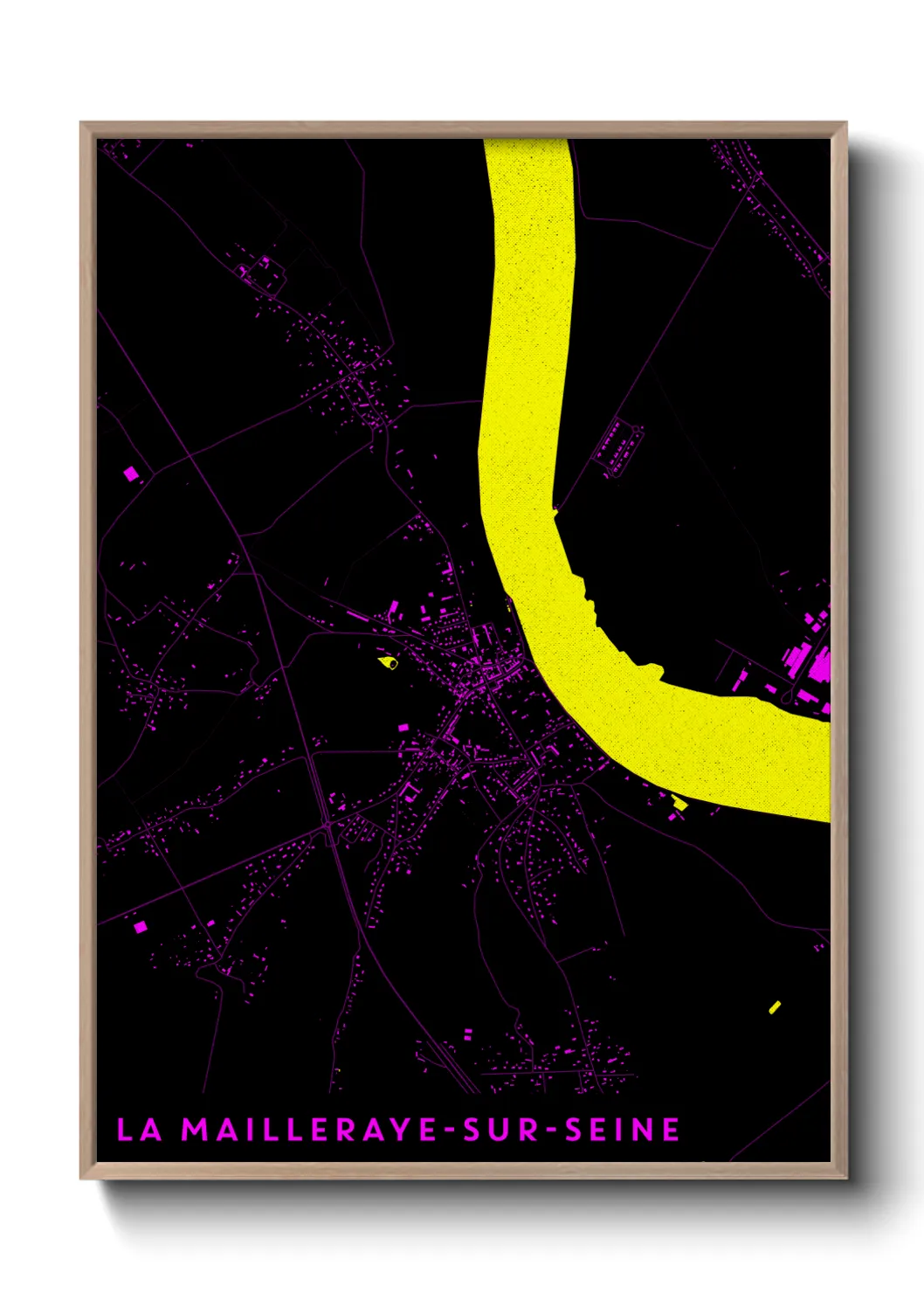 Une affiche de carte sur La Mailleraye-sur-Seine