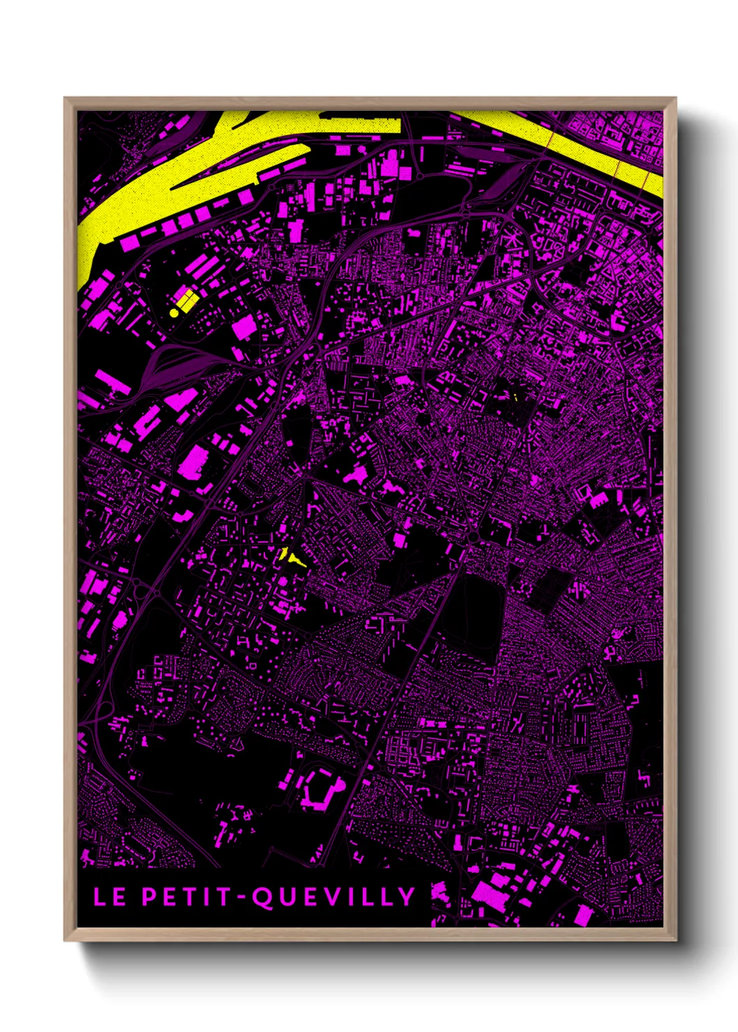 Une affiche de carte sur Le Petit-Quevilly