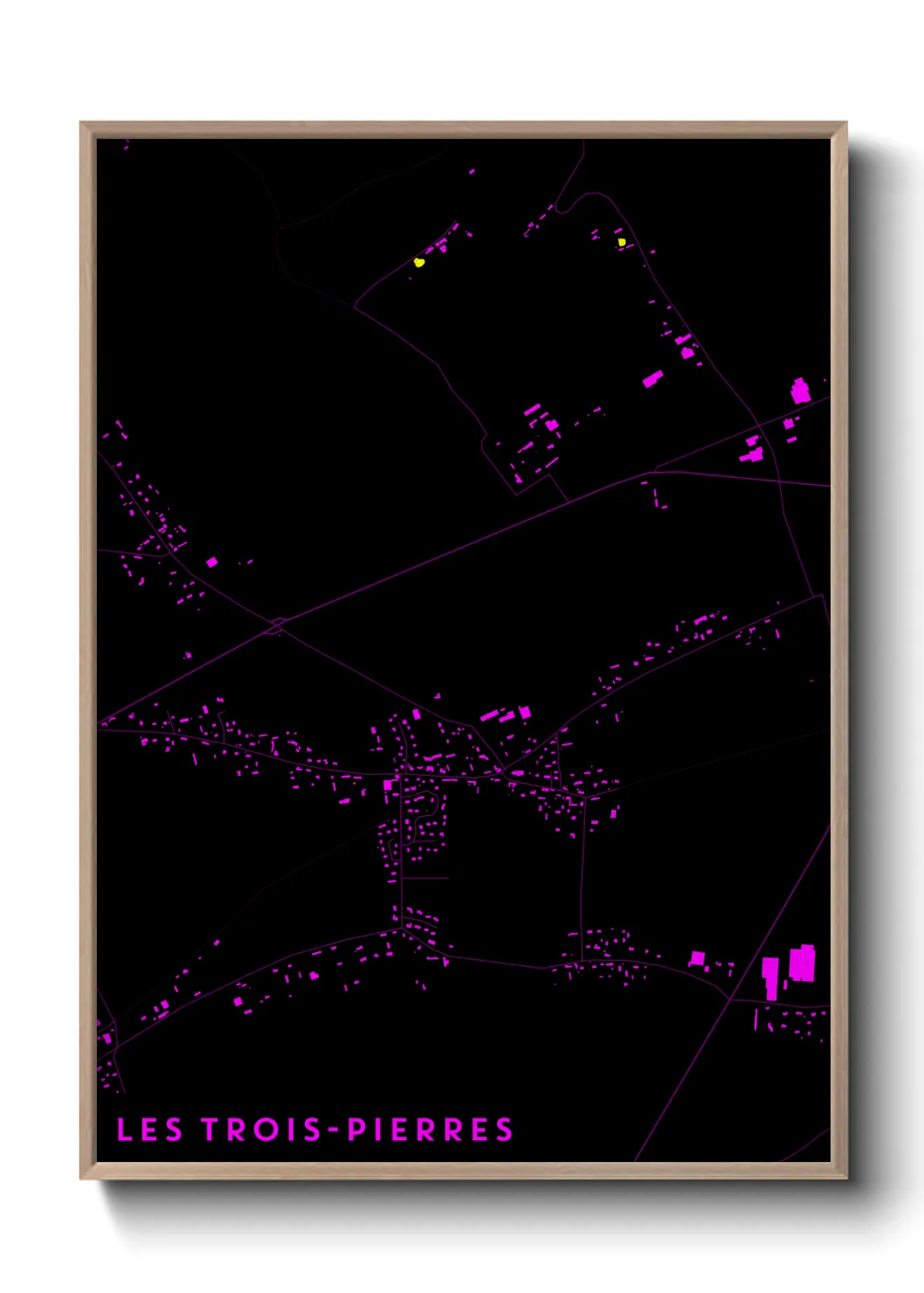 Une affiche de carte sur Les Trois-Pierres