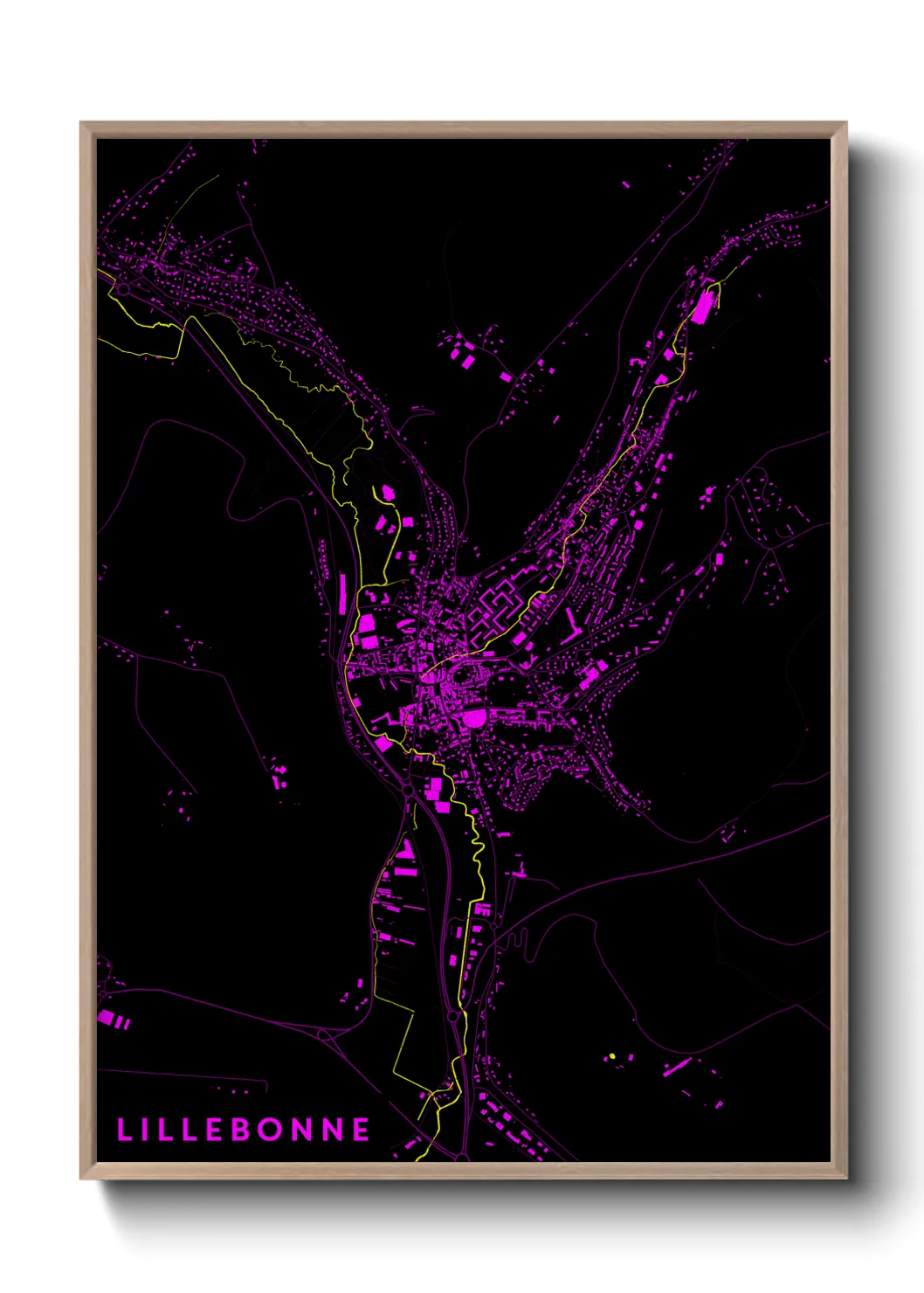 Une affiche de carte sur Lillebonne