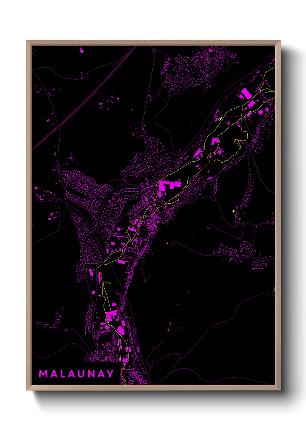 Une affiche de carte sur Malaunay