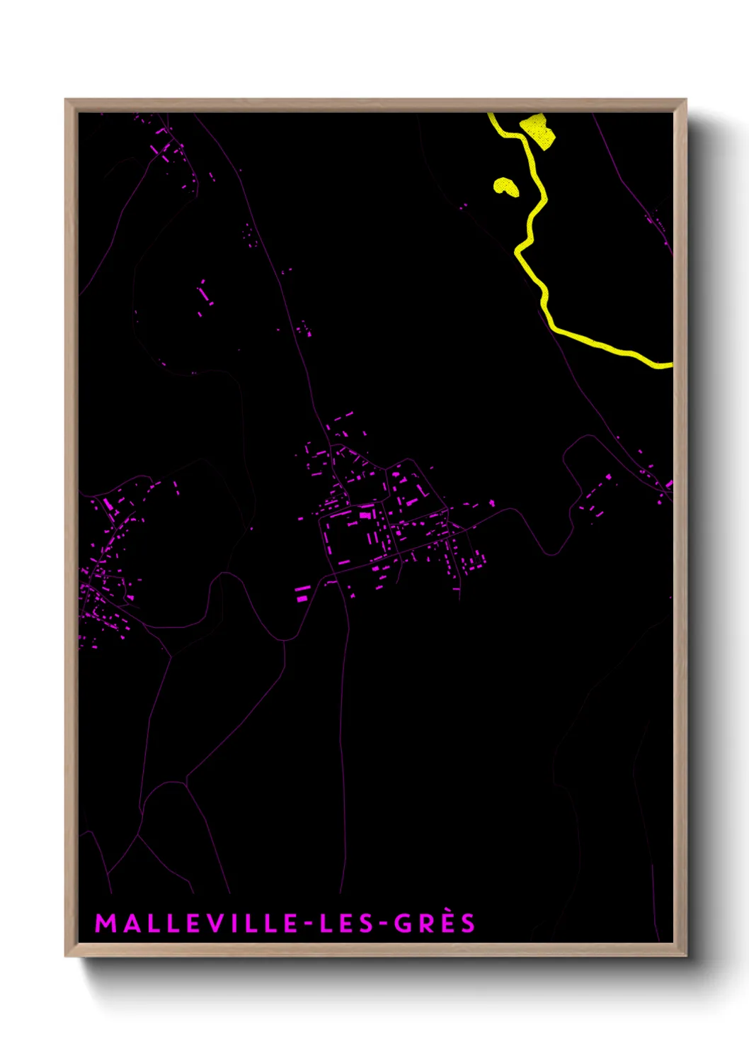 Une affiche de carte sur Malleville-les-Grès