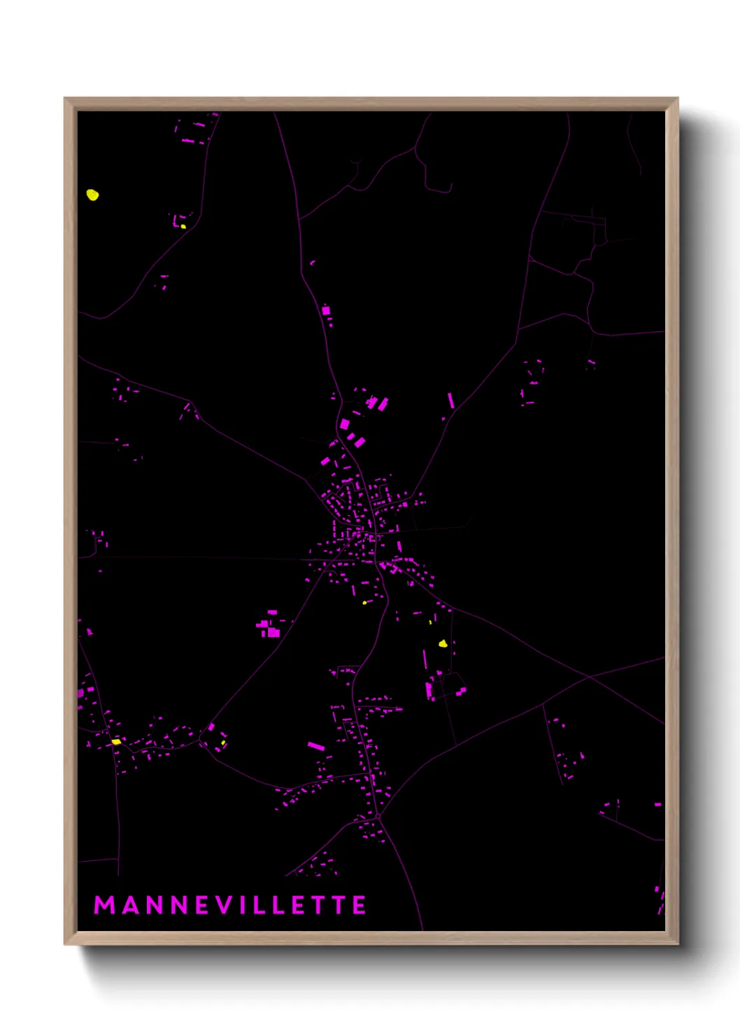 Une affiche de carte sur Mannevillette