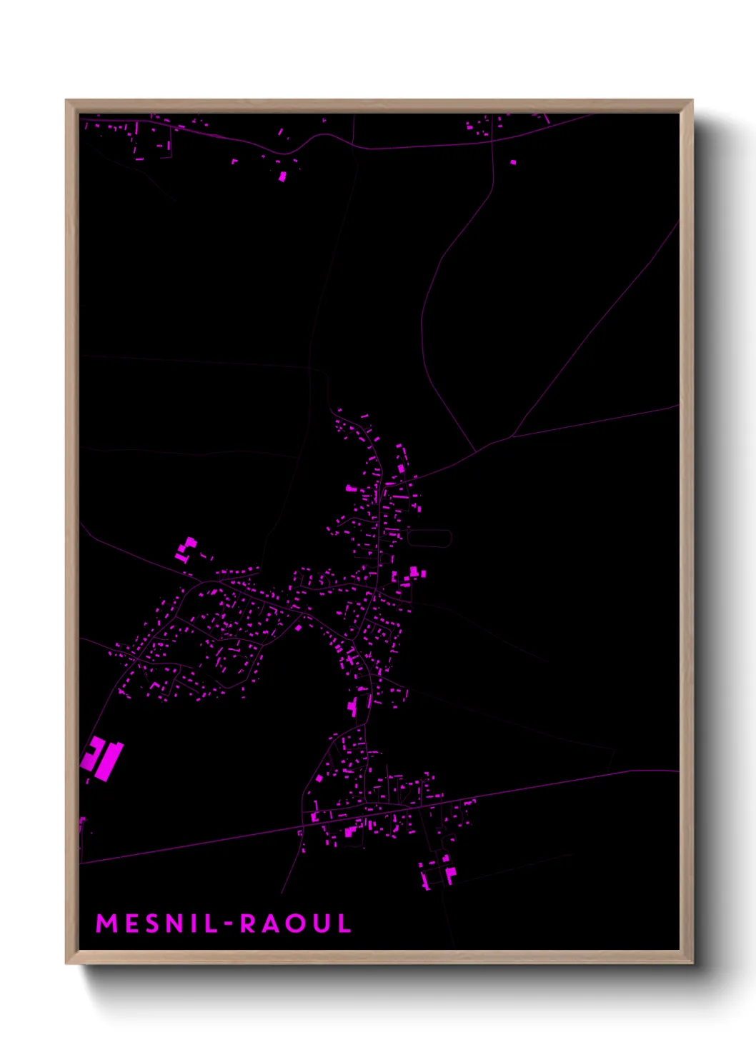Une affiche de carte sur Mesnil-Raoul