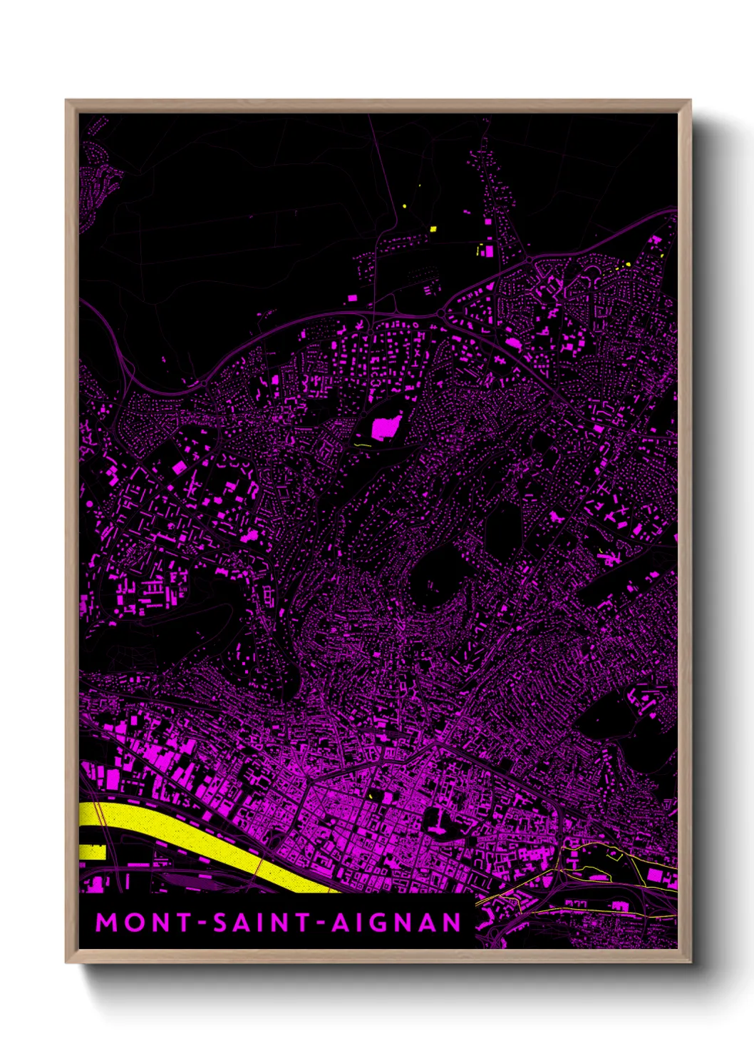 Une affiche de carte sur Mont-Saint-Aignan