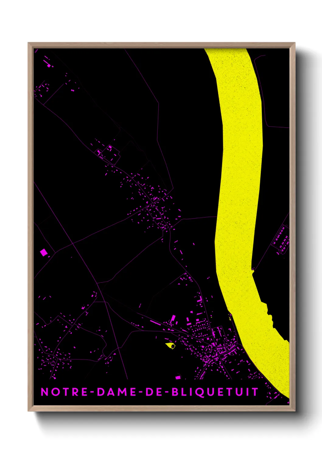 Une affiche de carte sur Notre-Dame-de-Bliquetuit