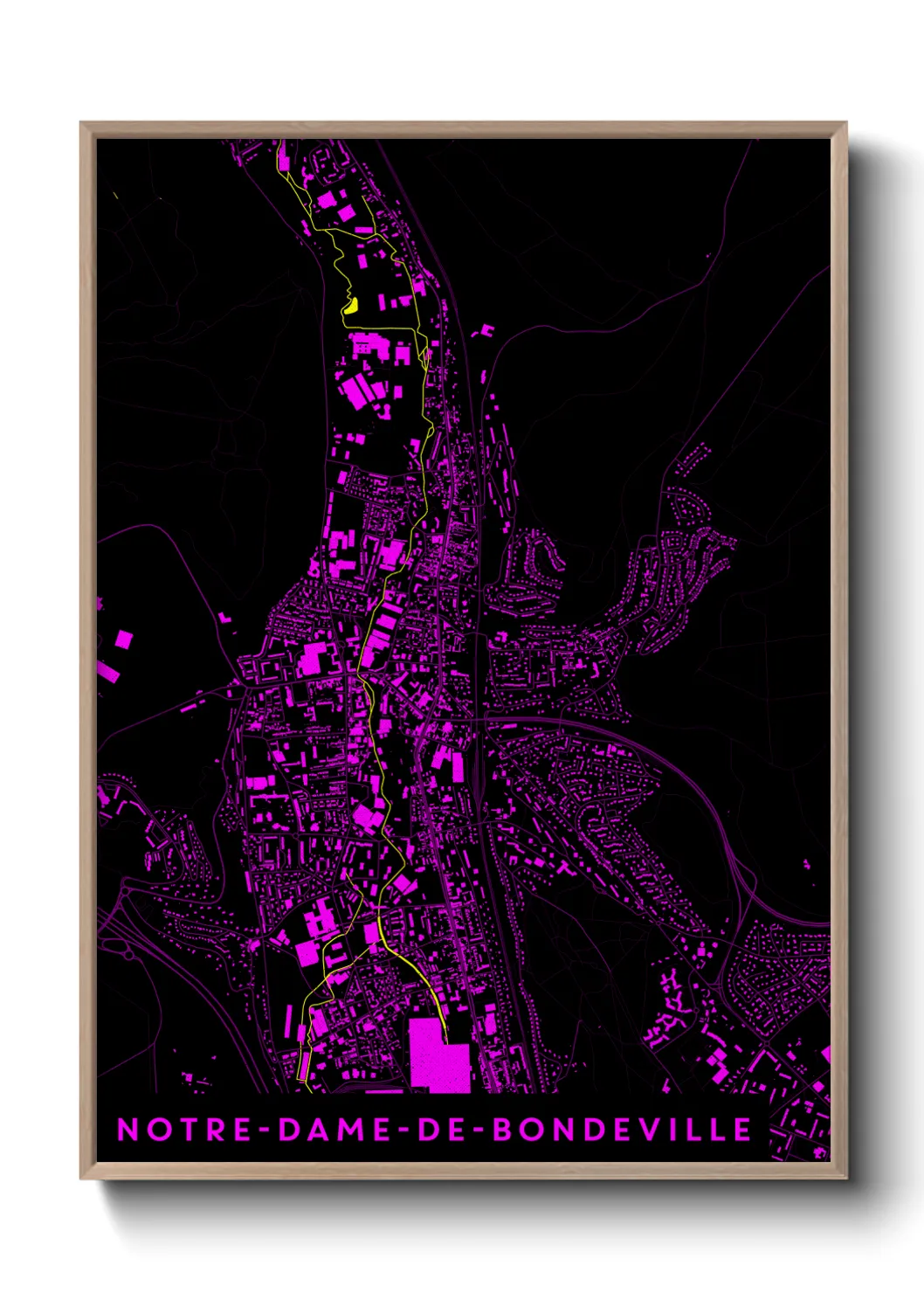 Une affiche de carte sur Notre-Dame-de-Bondeville