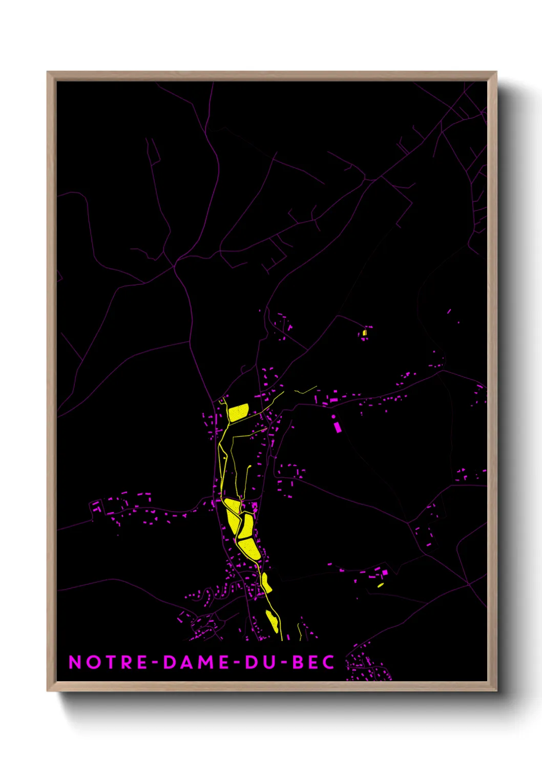 Une affiche de carte sur Notre-Dame-du-Bec