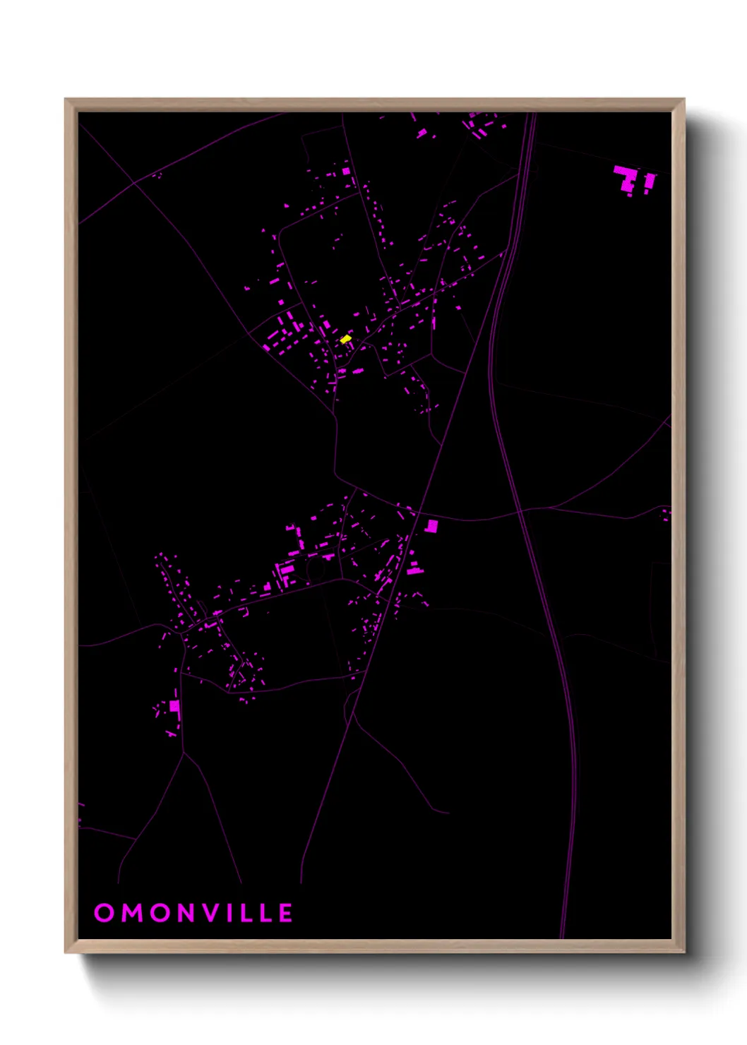 Une affiche de carte sur Omonville