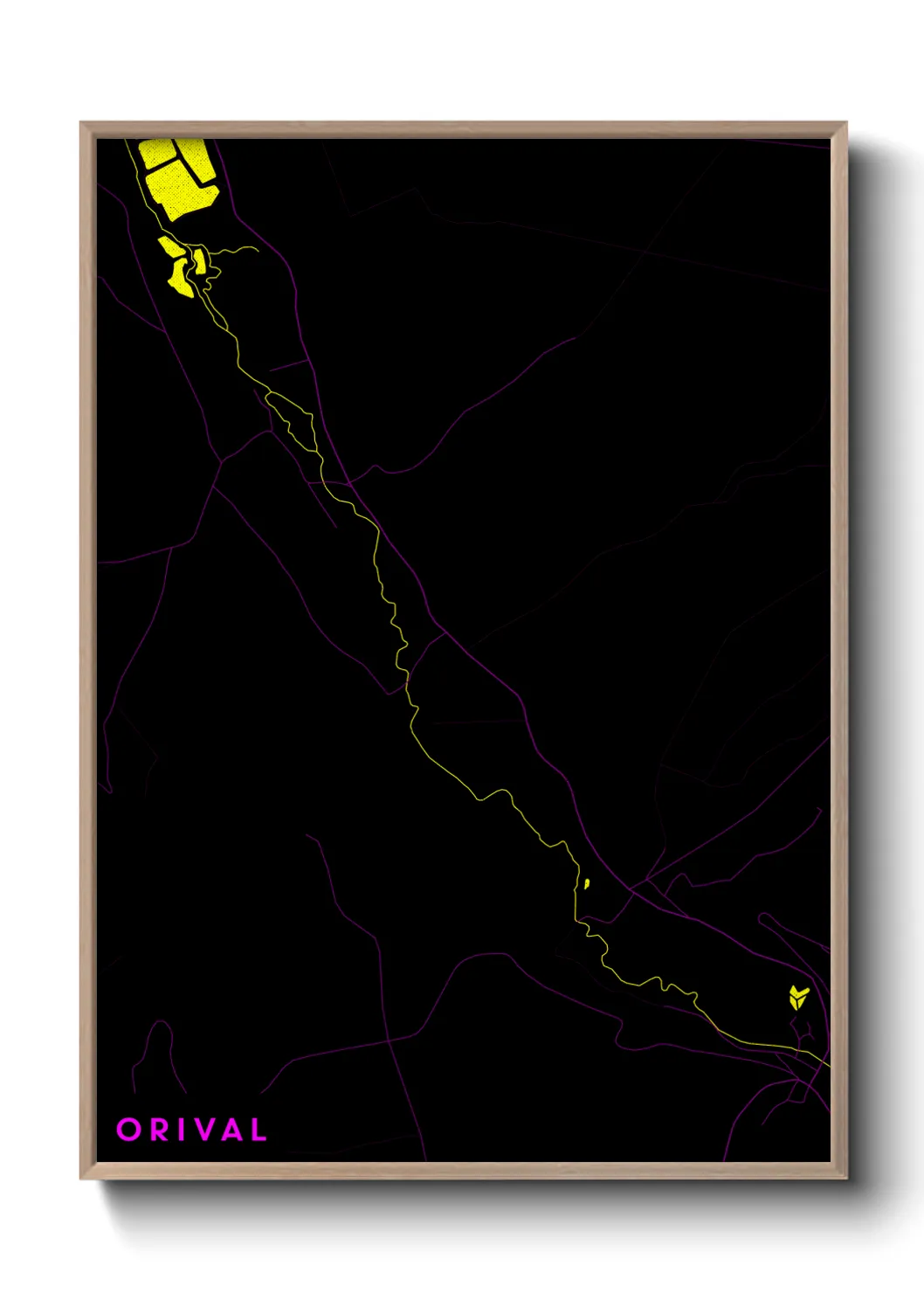Une affiche de carte sur Orival