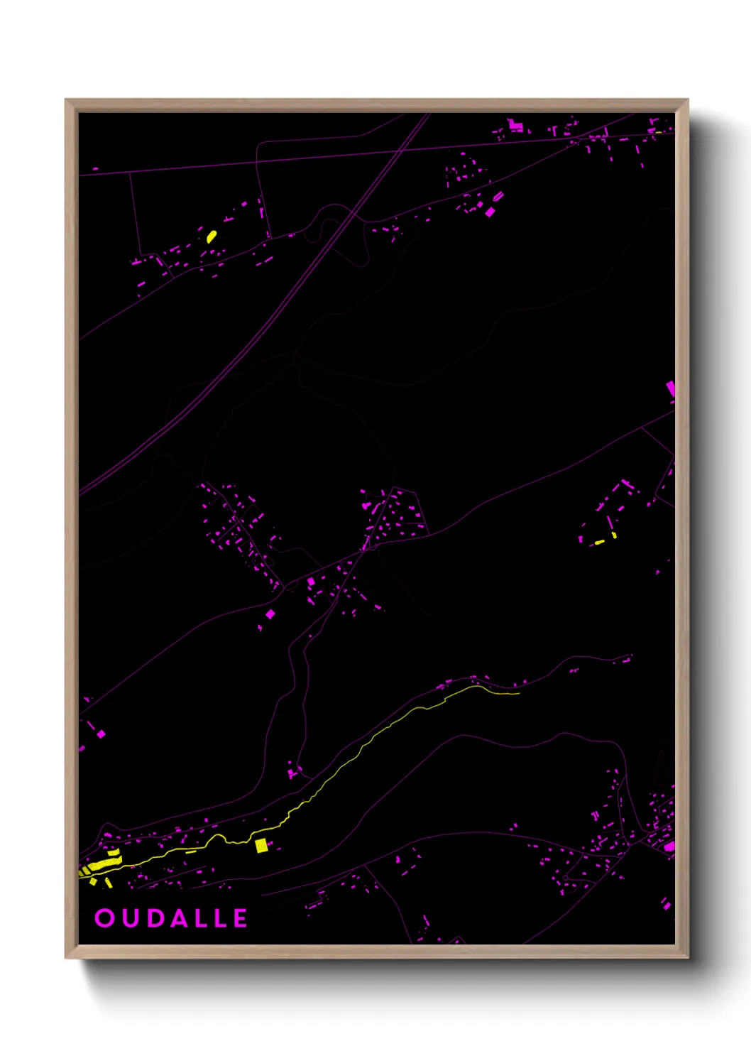 Une affiche de carte sur Oudalle