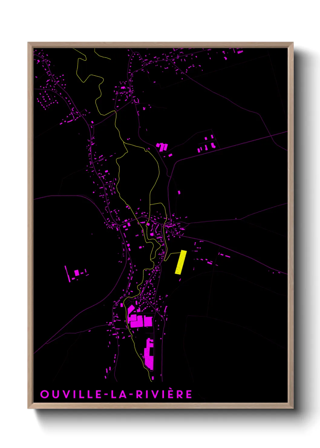 Une affiche de carte sur Ouville-la-Rivière