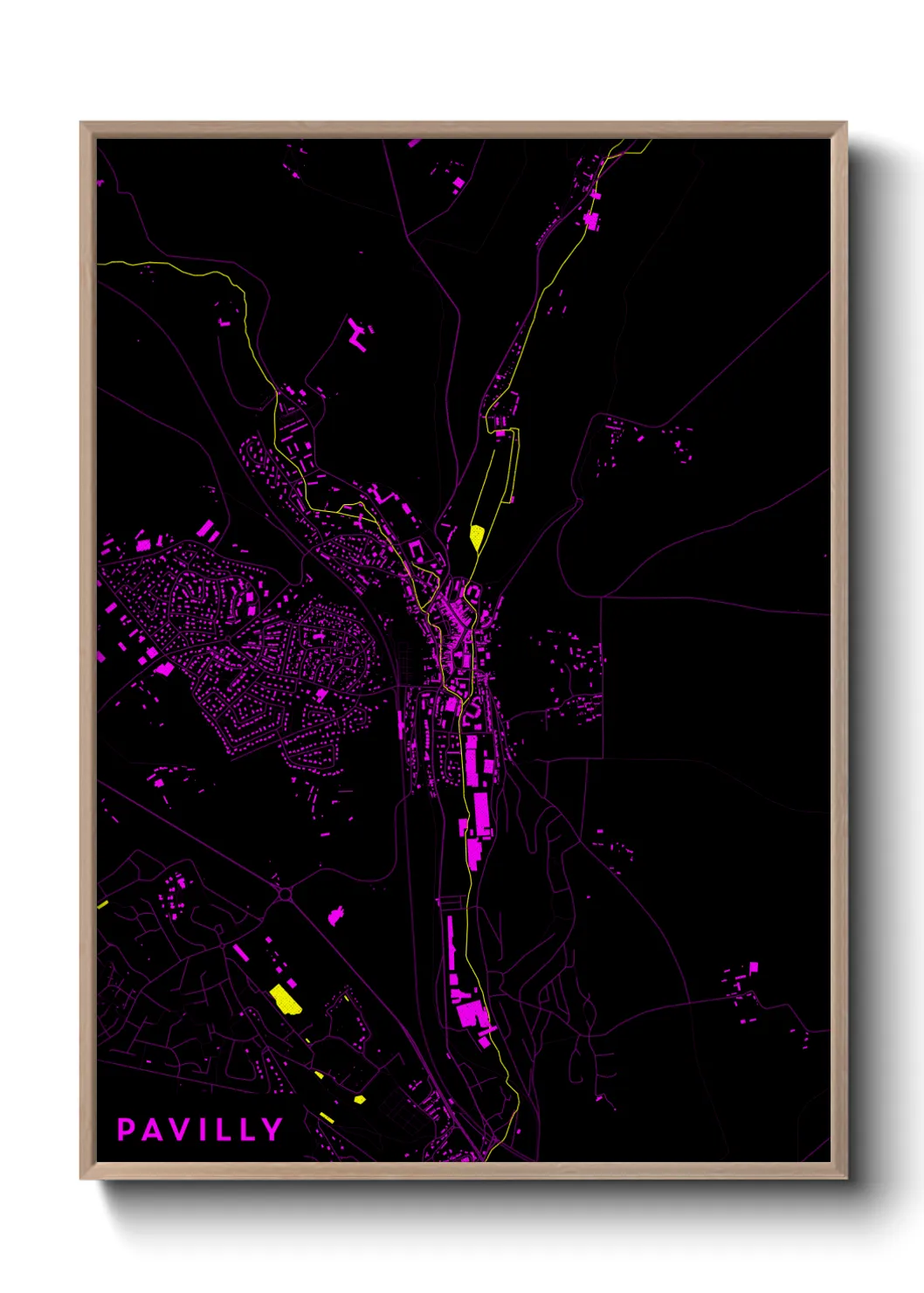 Une affiche de carte sur Pavilly