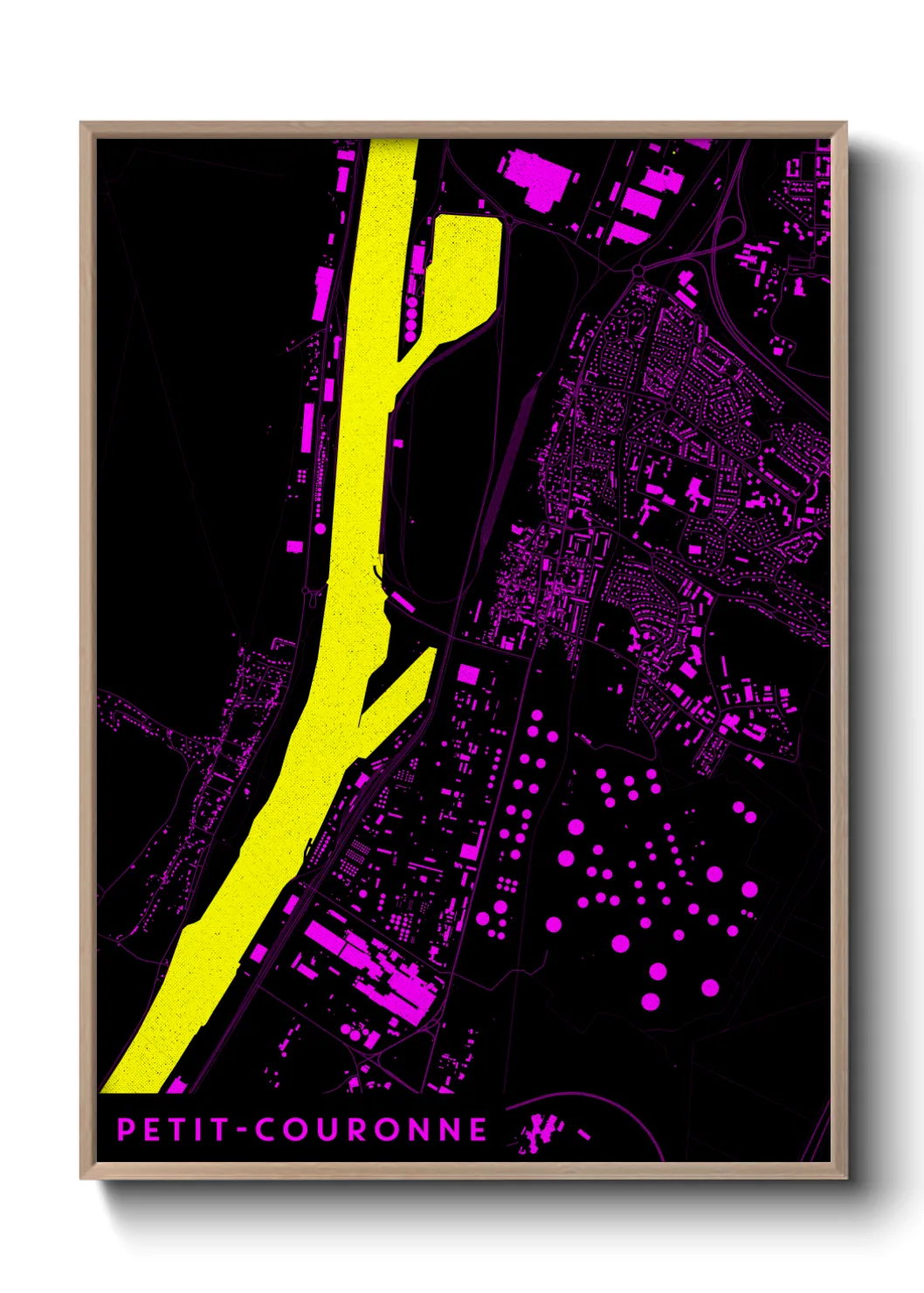 Une affiche de carte sur Petit-Couronne