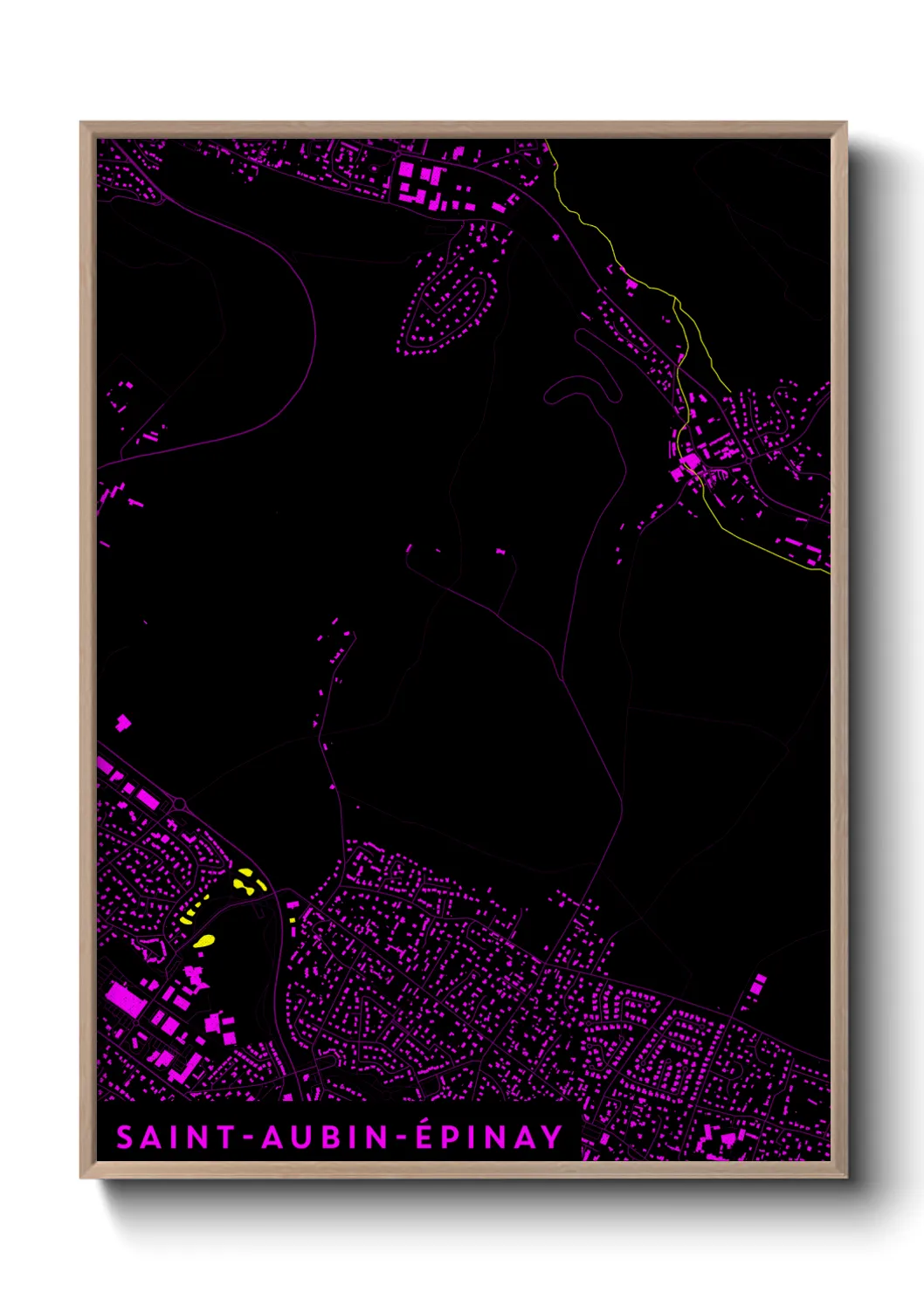 Une affiche de carte sur Saint-Aubin-Épinay