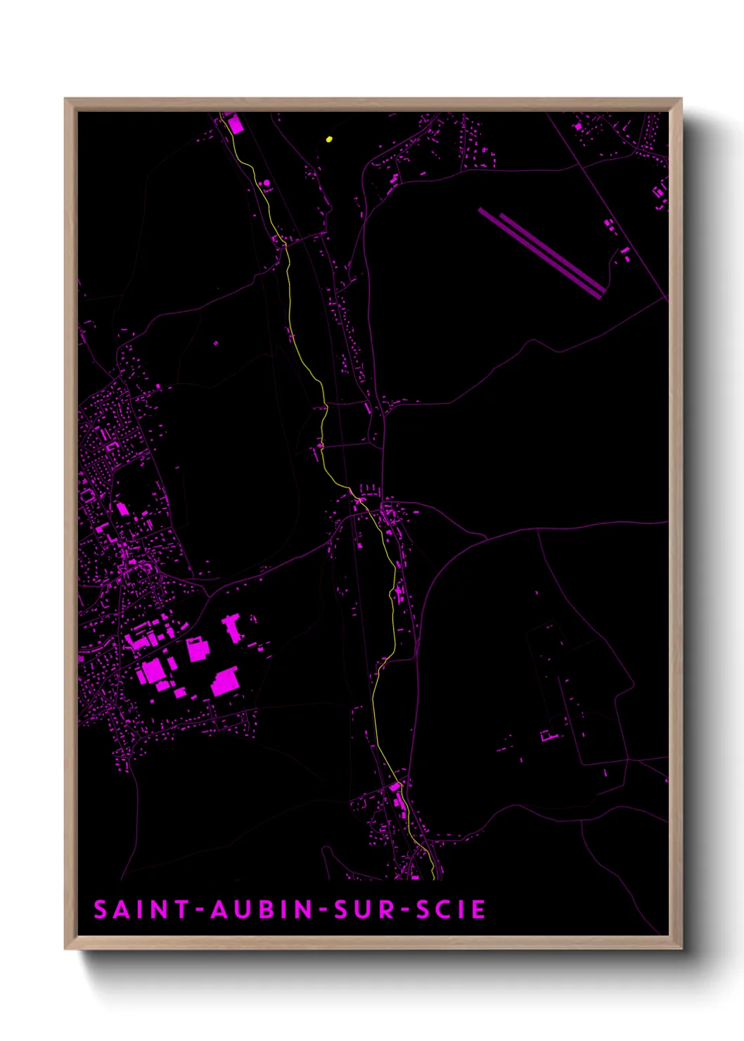 Une affiche de carte sur Saint-Aubin-sur-Scie