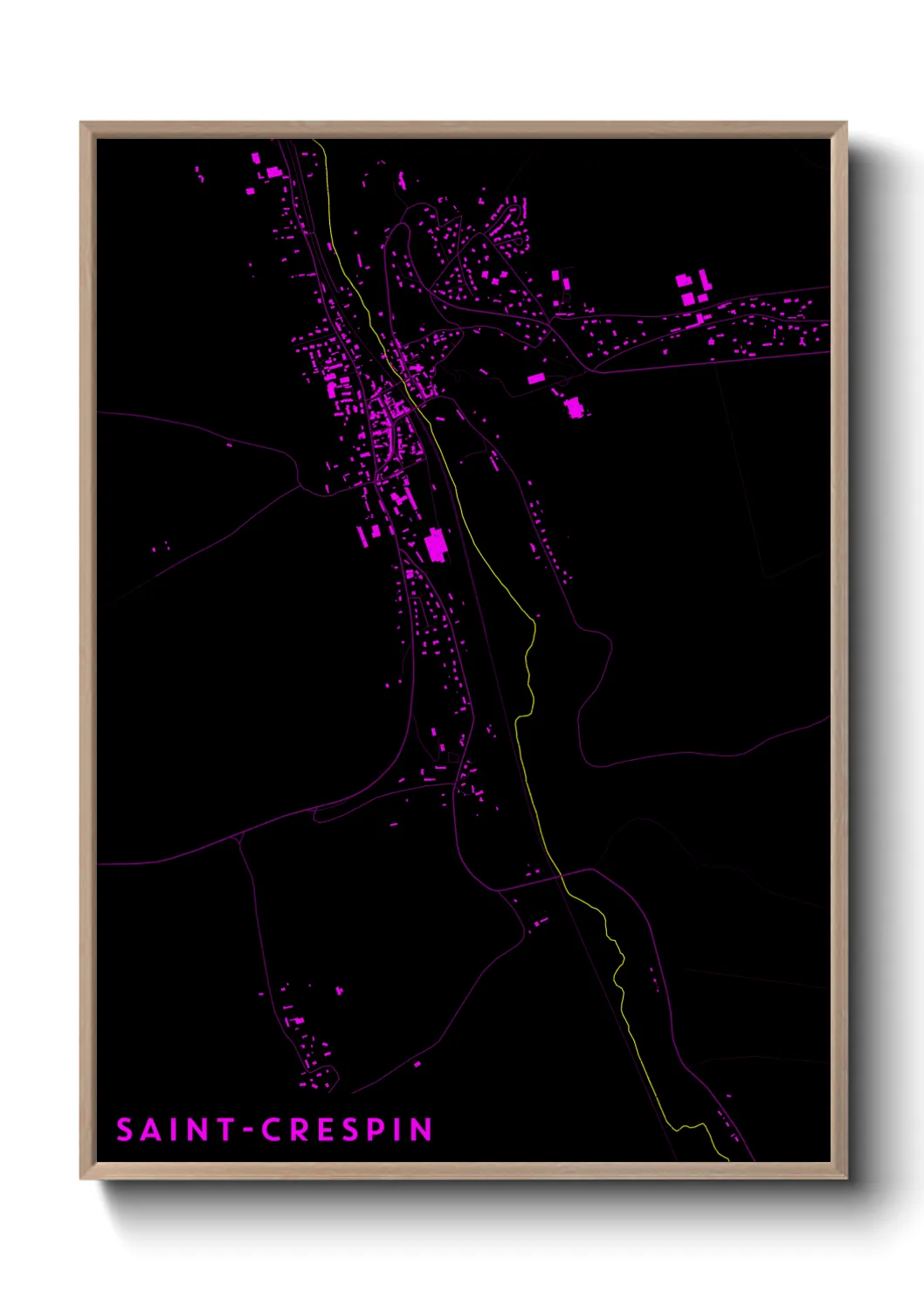 Une affiche de carte sur Saint-Crespin