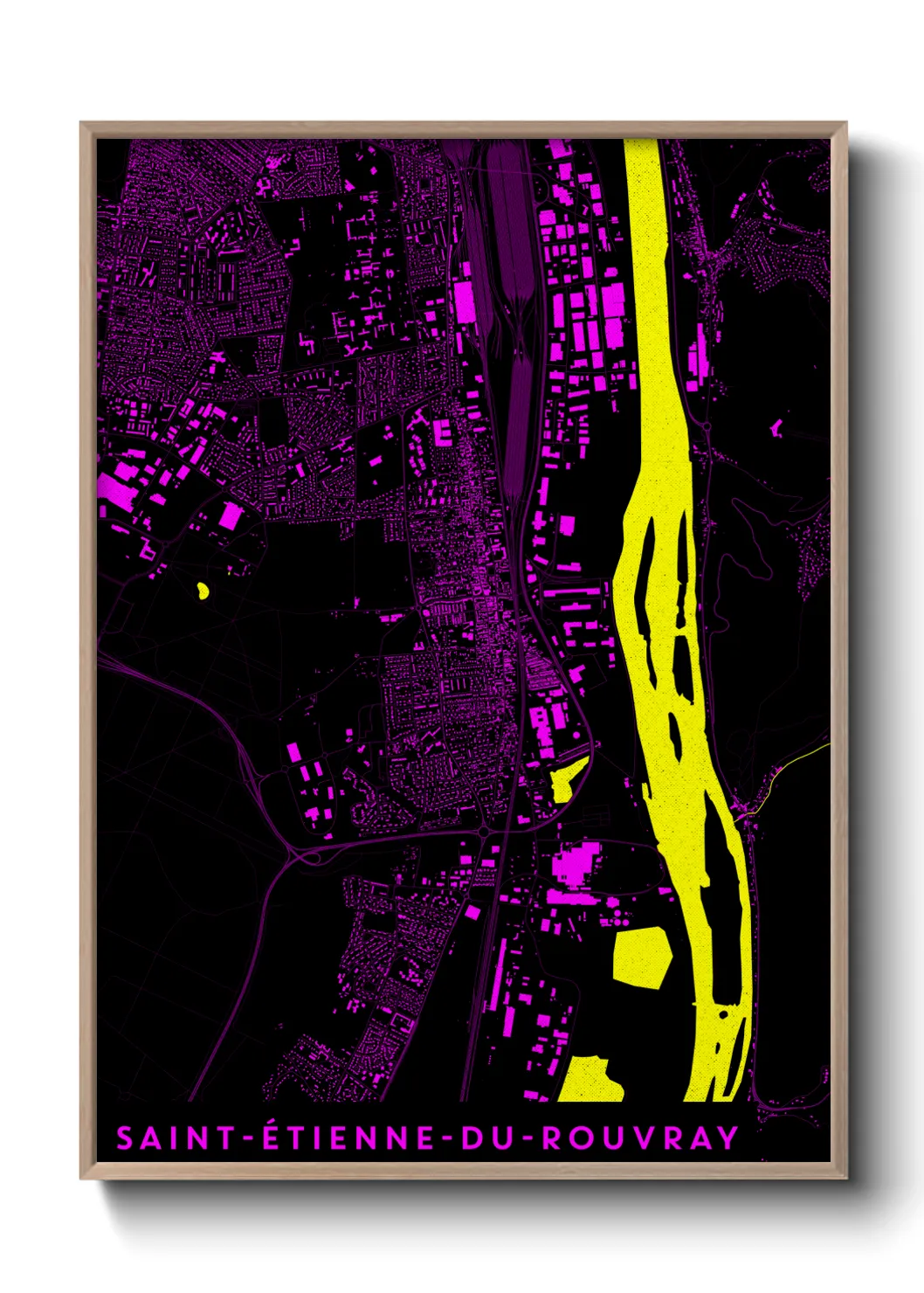 Une affiche de carte sur Saint-Étienne-du-Rouvray