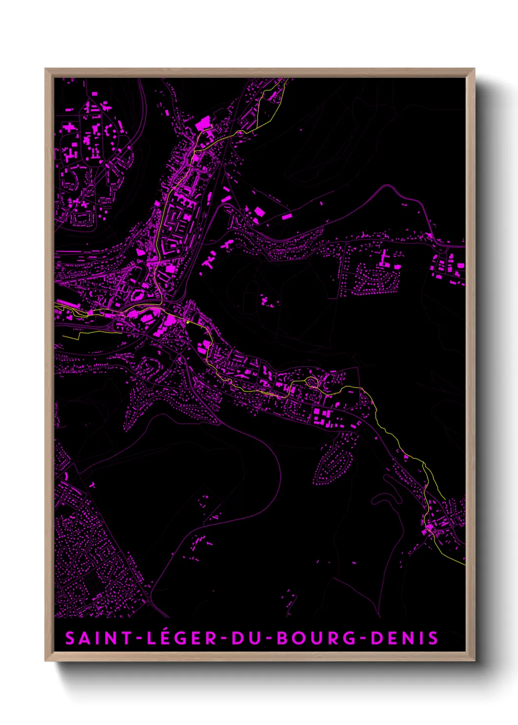 Une affiche de carte sur Saint-Léger-du-Bourg-Denis