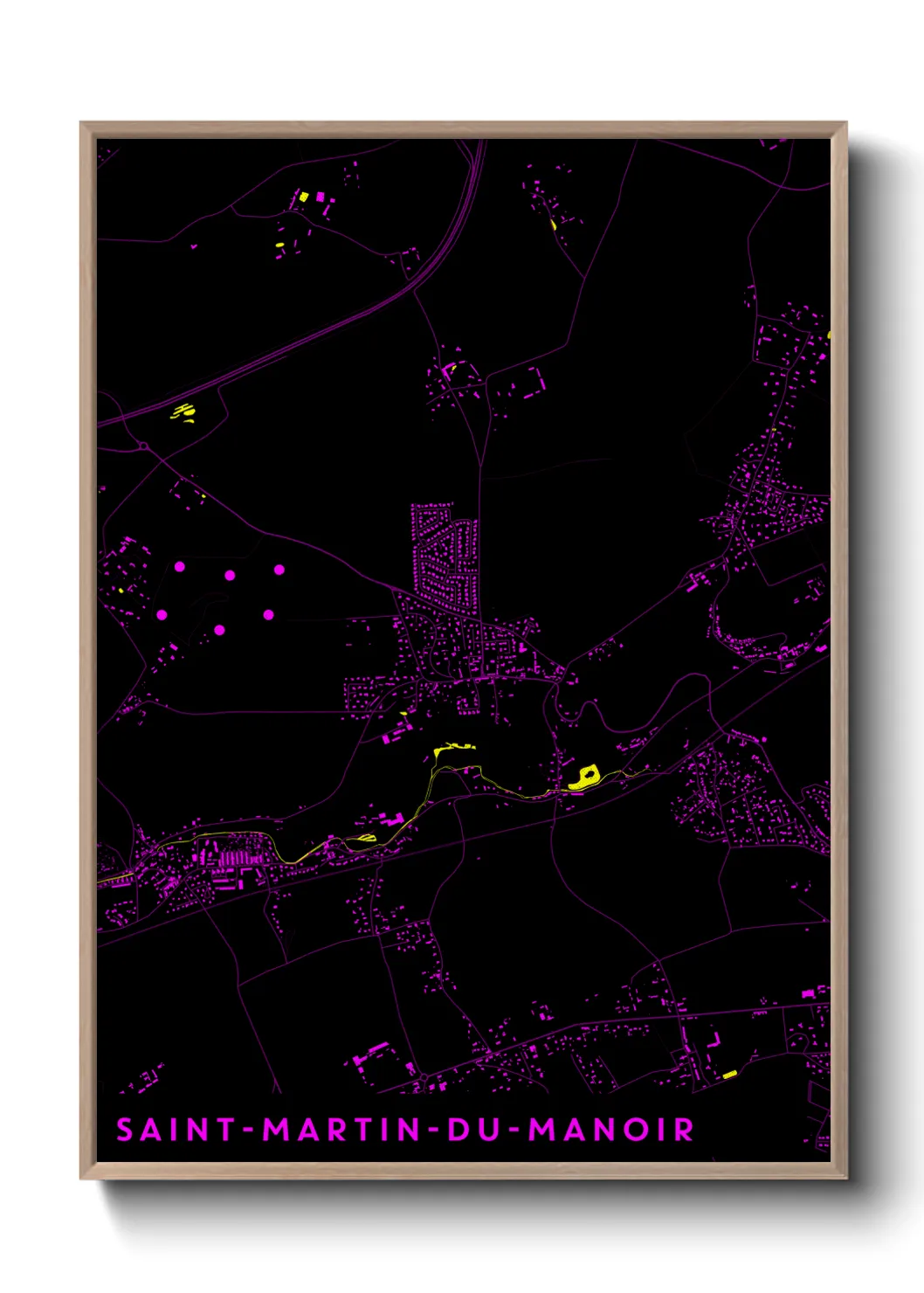 Une affiche de carte sur Saint-Martin-du-Manoir