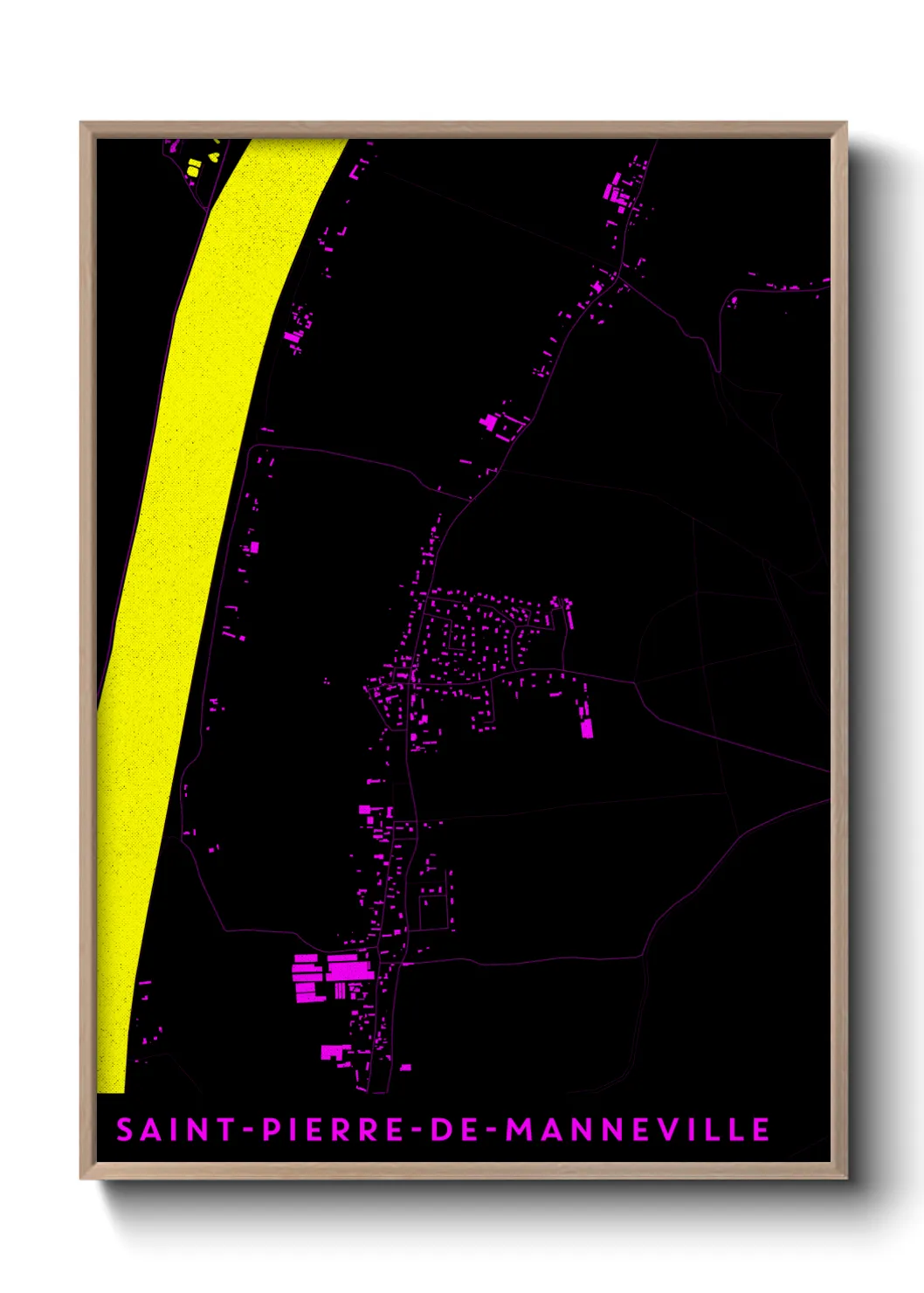 Une affiche de carte sur Saint-Pierre-de-Manneville