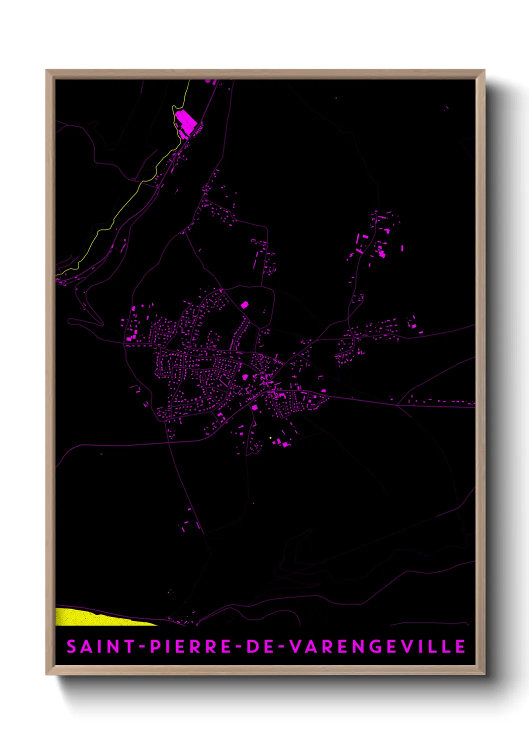 Une affiche de carte sur Saint-Pierre-de-Varengeville