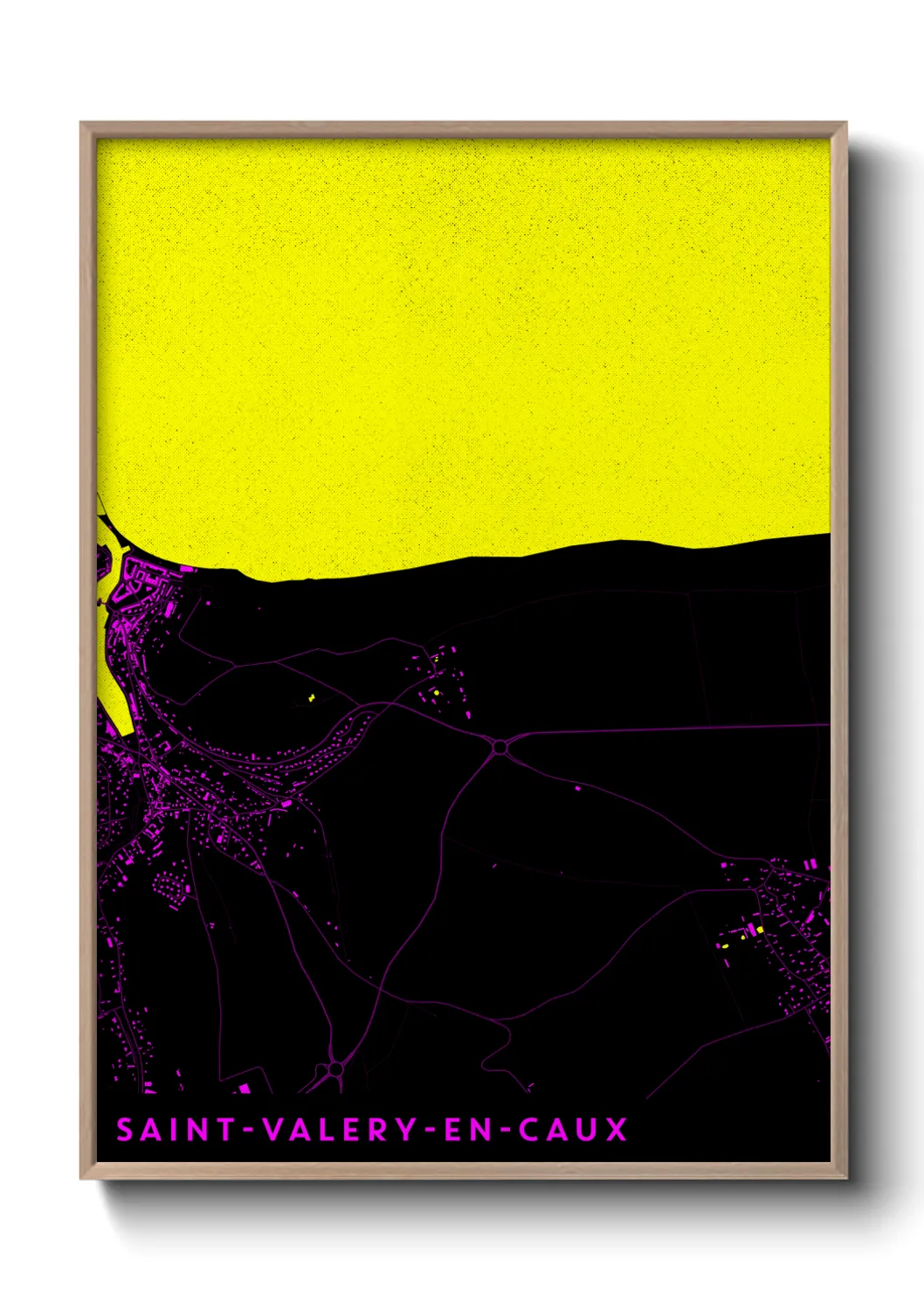 Une affiche de carte sur Saint-Valery-en-Caux