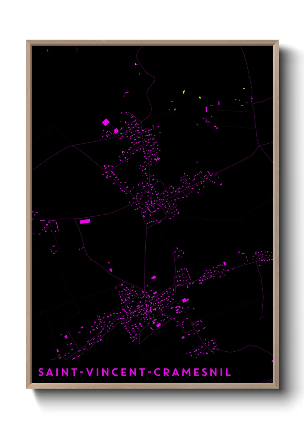 Une affiche de carte sur Saint-Vincent-Cramesnil