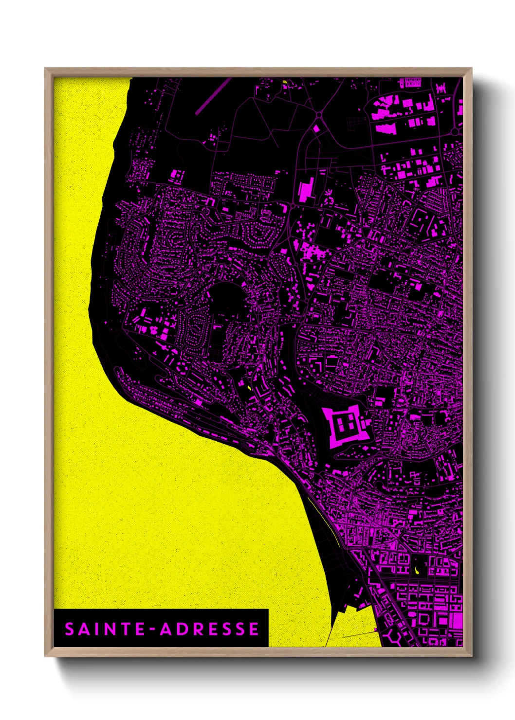 Une affiche de carte sur Sainte-Adresse