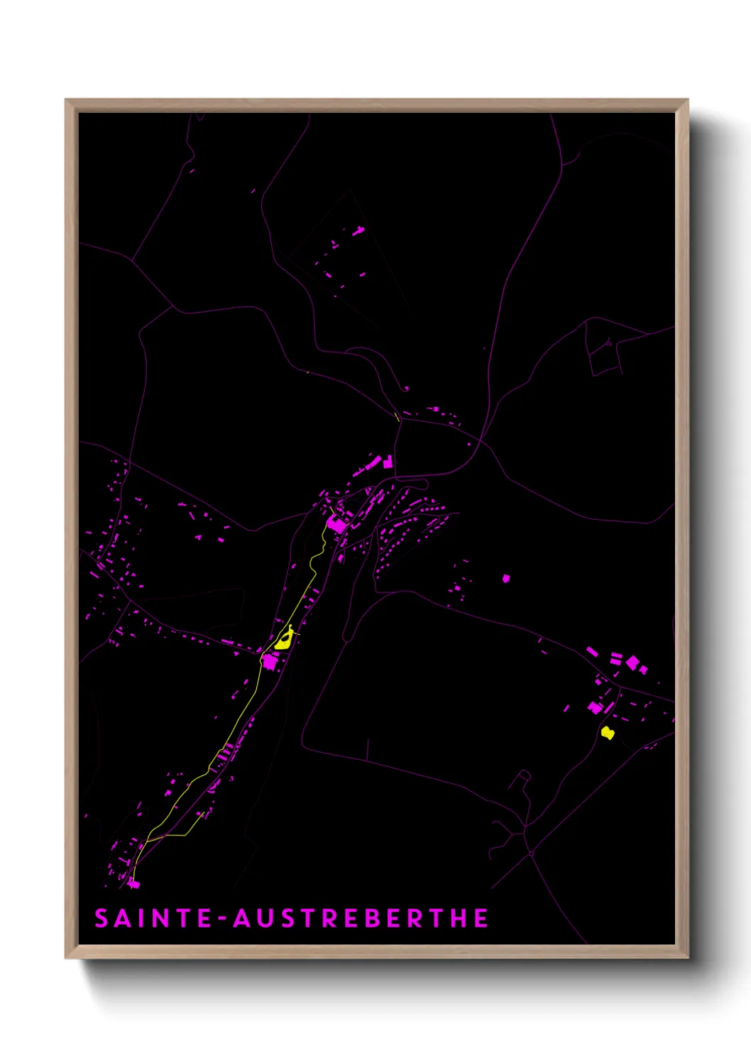 Une affiche de carte sur Sainte-Austreberthe