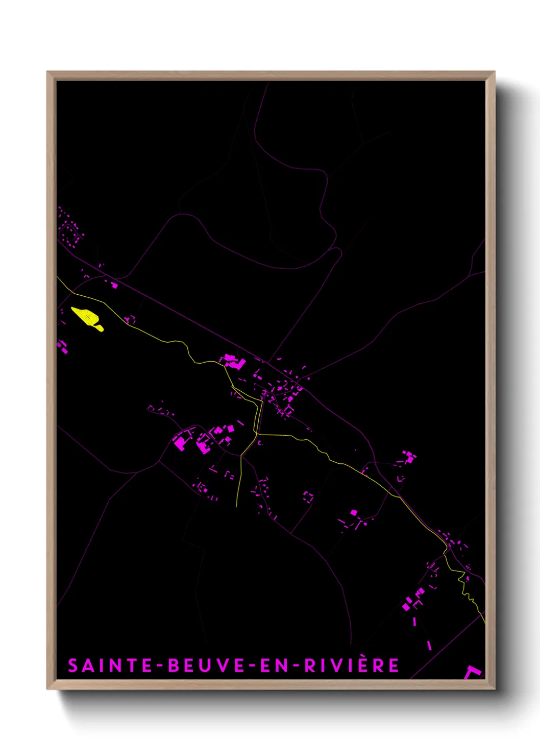 Une affiche de carte sur Sainte-Beuve-en-Rivière