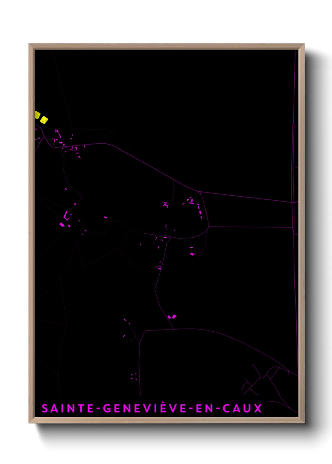 Une affiche de carte sur Sainte-Geneviève-en-Caux