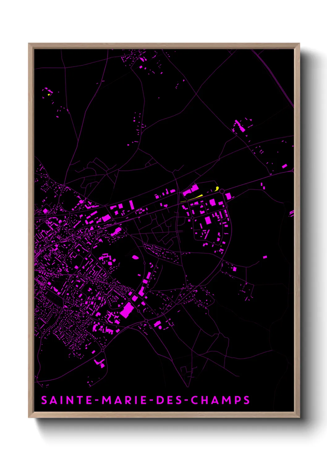 Une affiche de carte sur Sainte-Marie-des-Champs