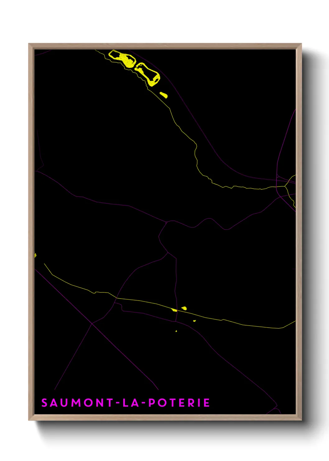 Une affiche de carte sur Saumont-la-Poterie