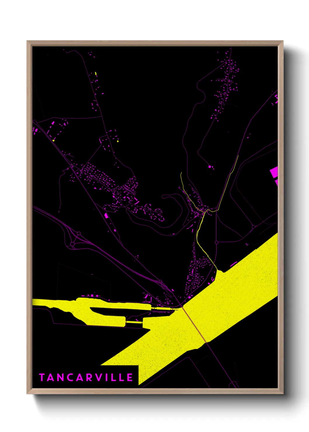 Une affiche de carte sur Tancarville