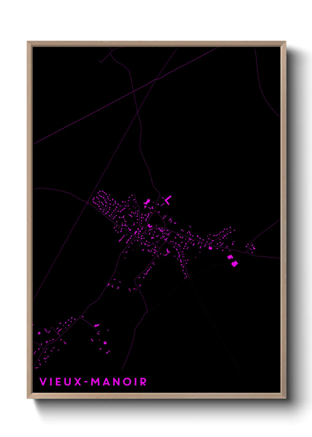 Une affiche de carte sur Vieux-Manoir