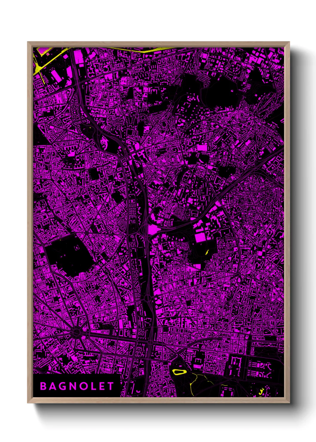 Une affiche de carte sur Bagnolet