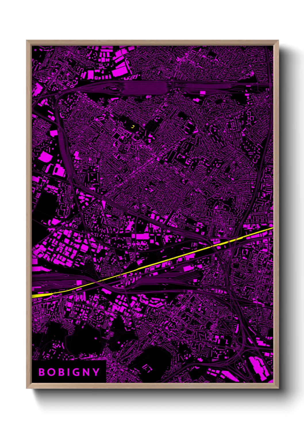 Une affiche de carte sur Bobigny