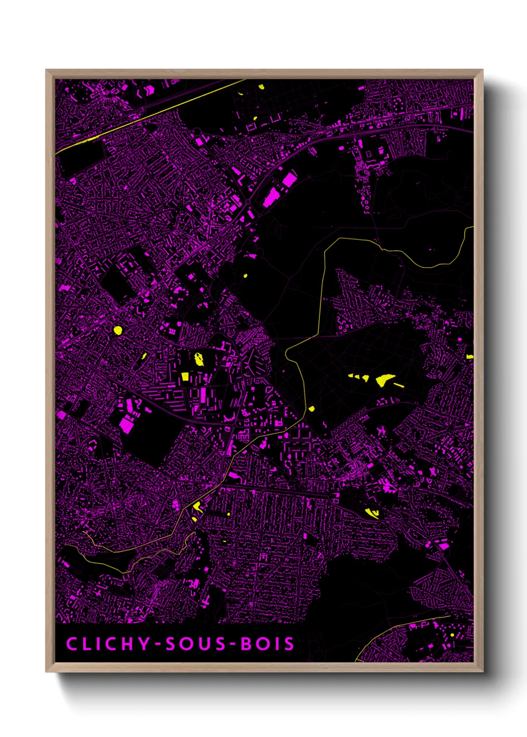 Une affiche de carte sur Clichy-sous-Bois