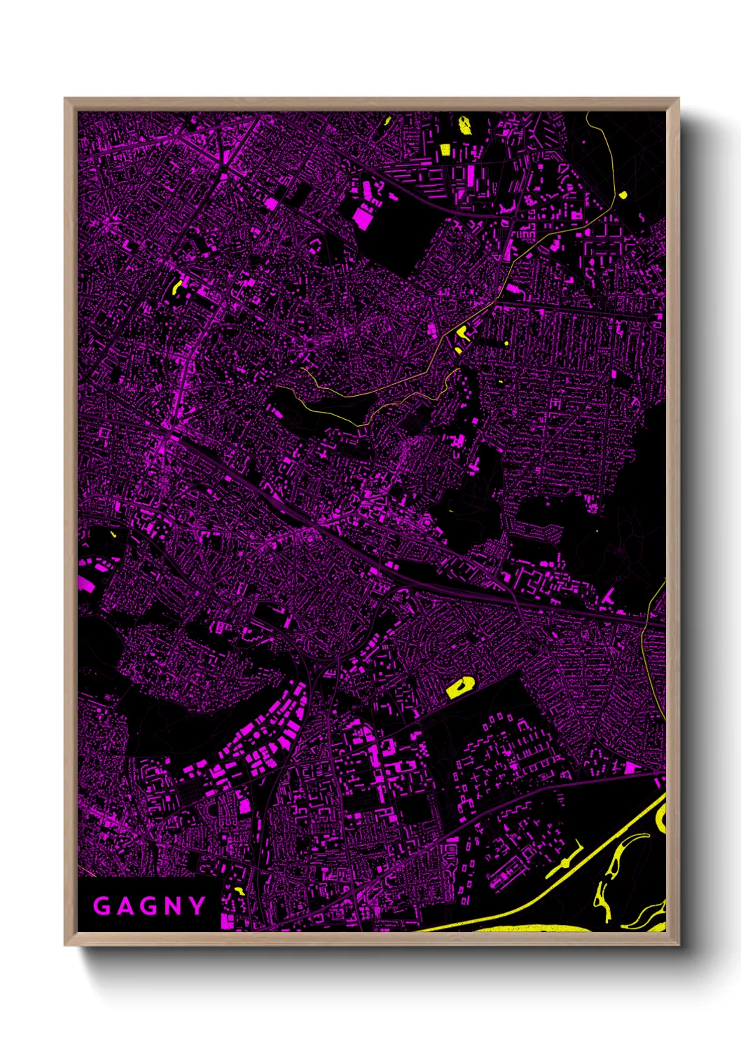 Une affiche de carte sur Gagny