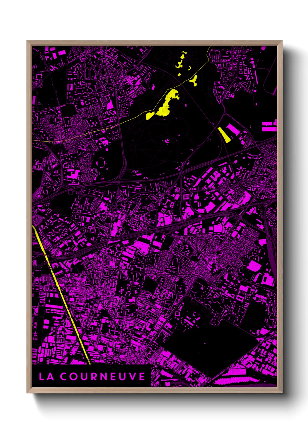 Une affiche de carte sur La Courneuve