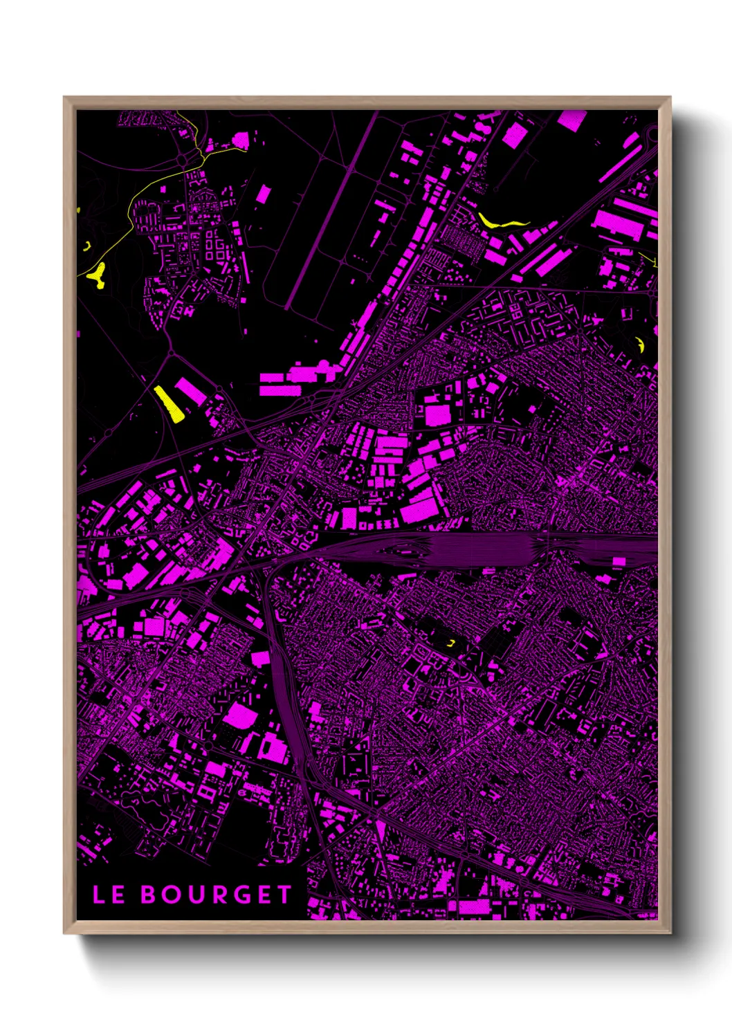 Une affiche de carte sur Le Bourget