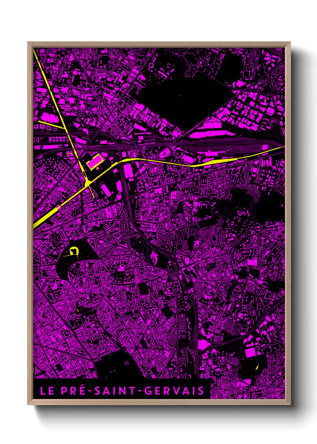 Une affiche de carte sur Le Pré-Saint-Gervais