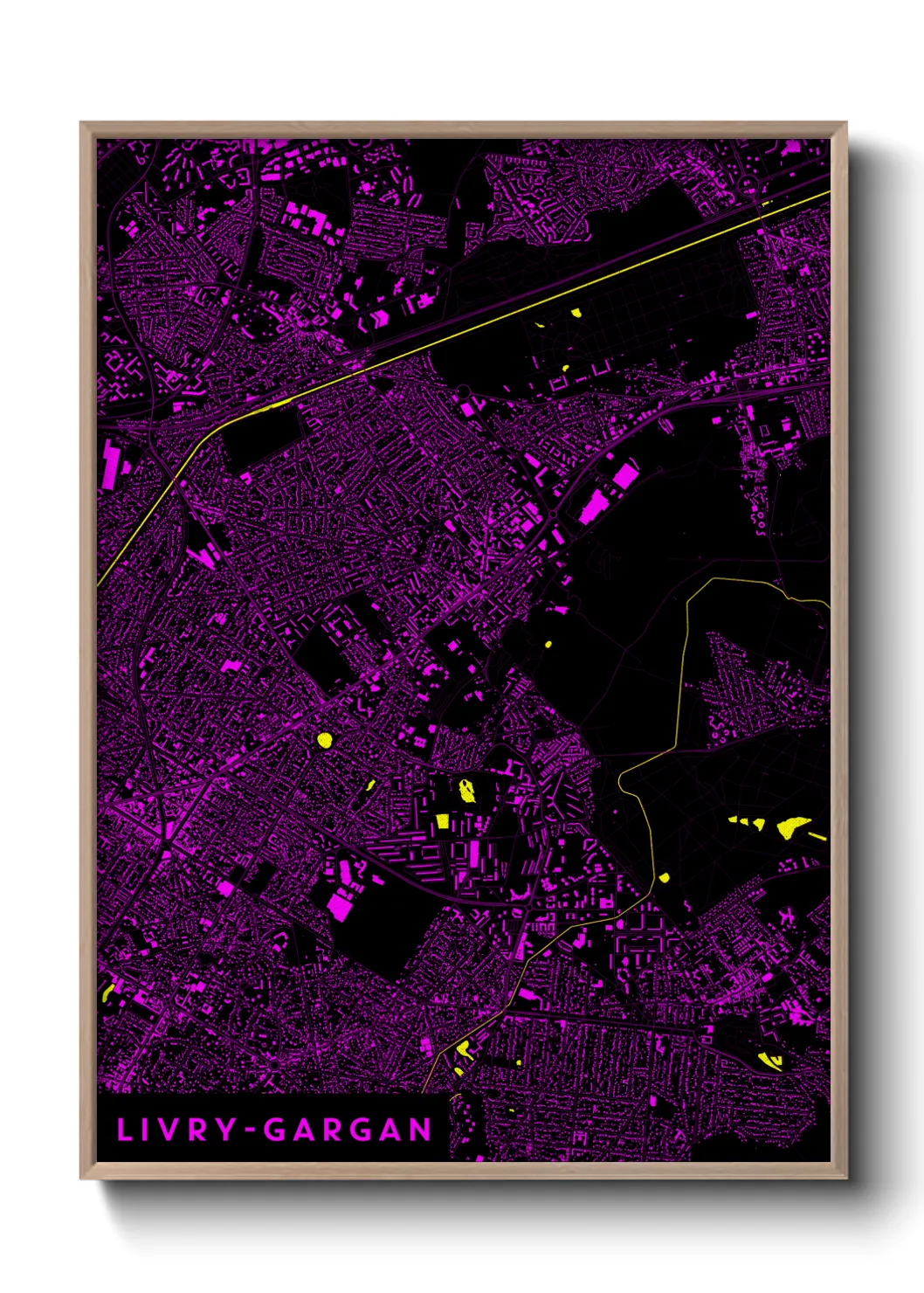 Une affiche de carte sur Livry-Gargan