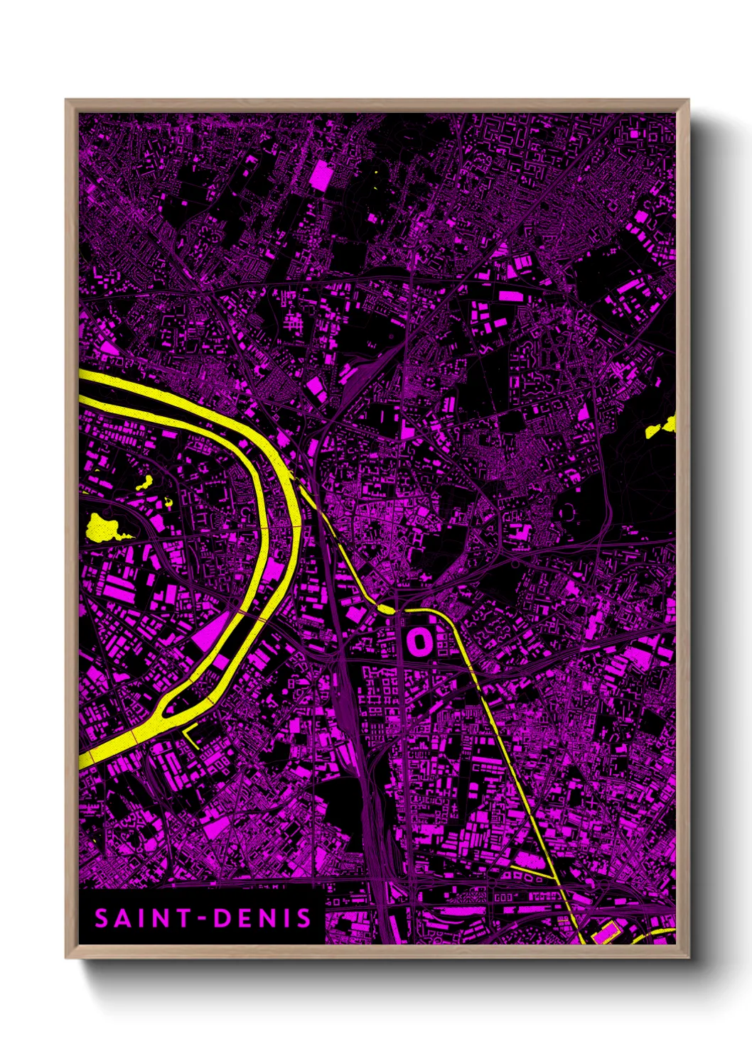 Une affiche de carte sur Saint-Denis