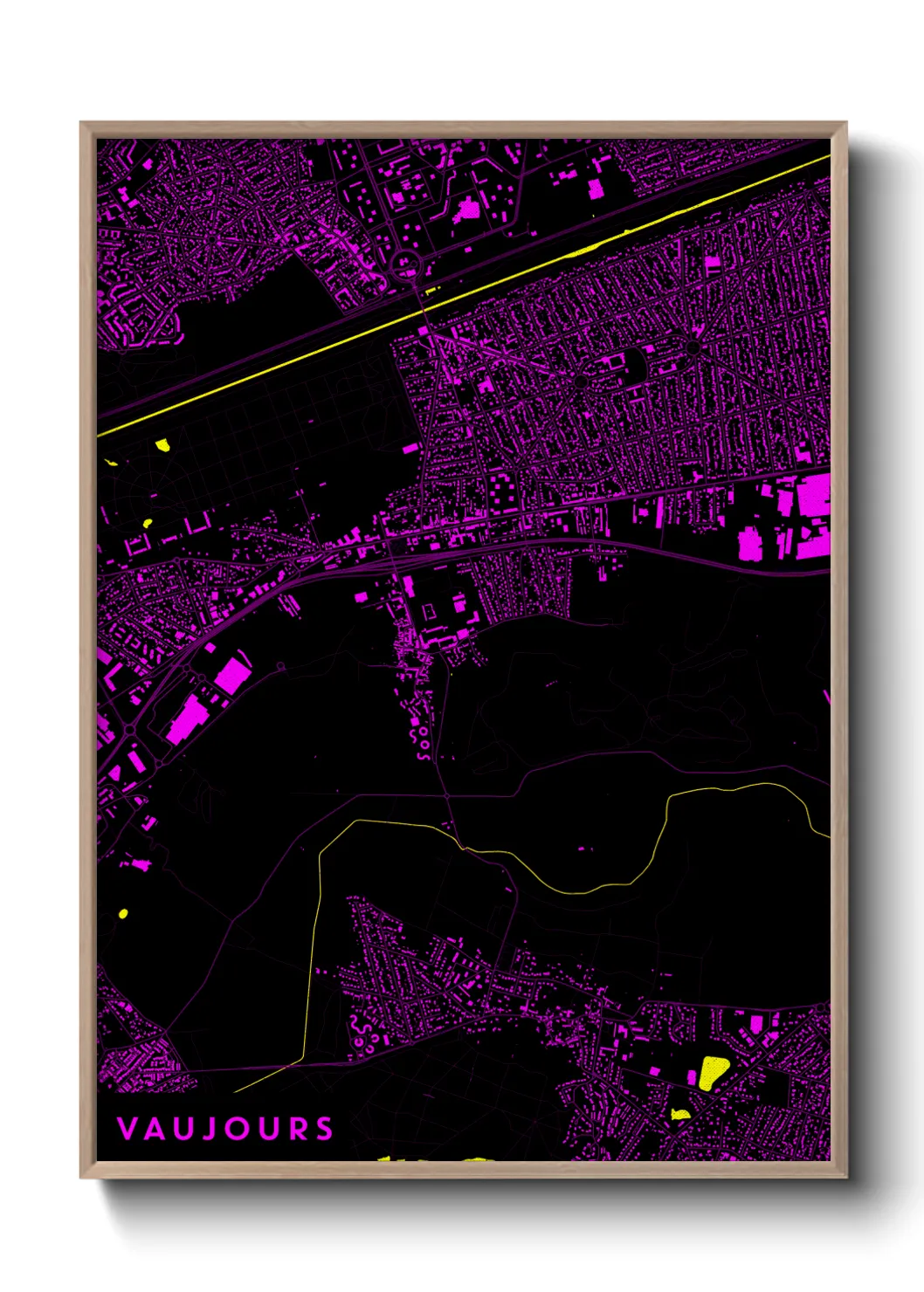 Une affiche de carte sur Vaujours