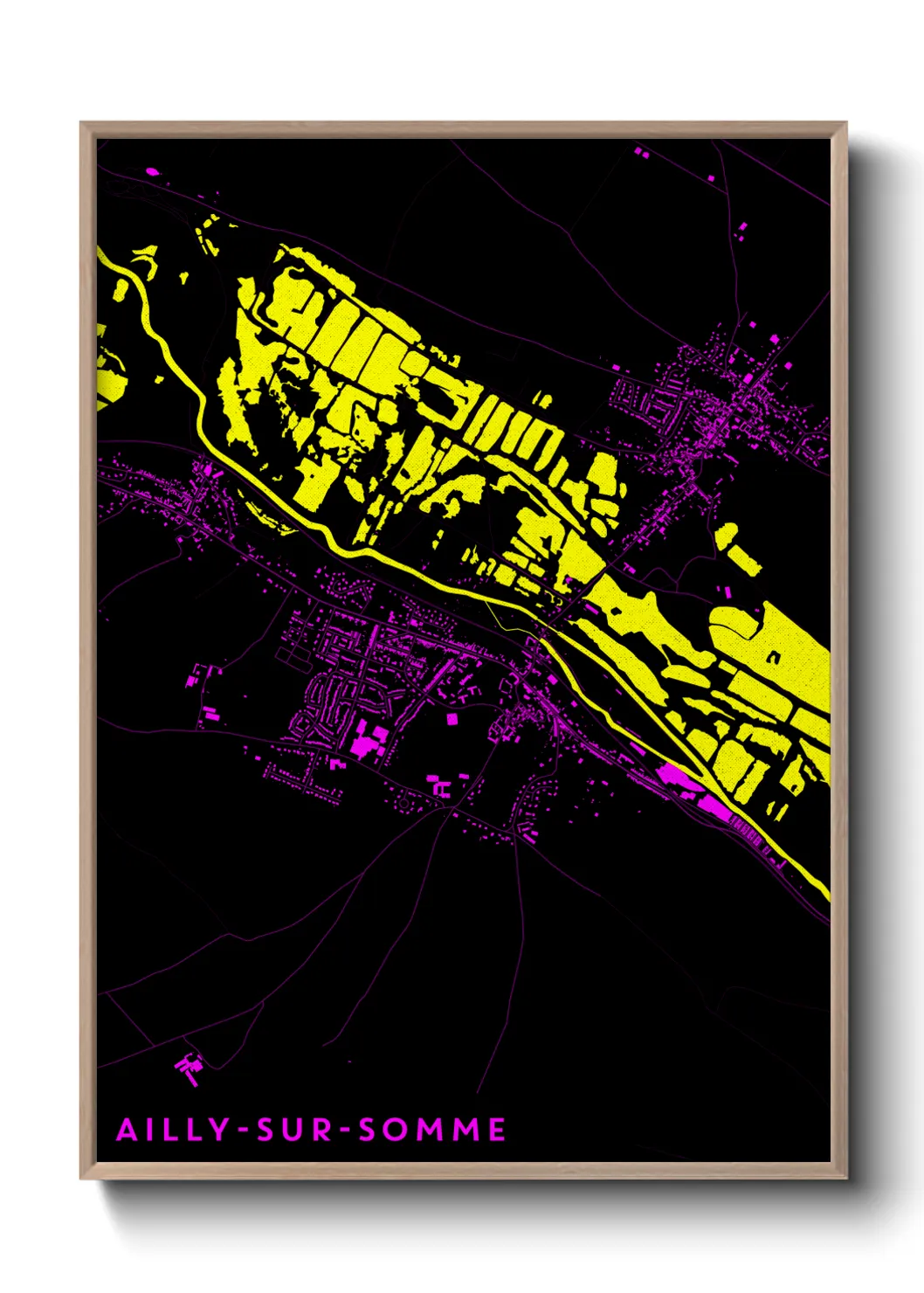 Une affiche de carte sur Ailly-sur-Somme